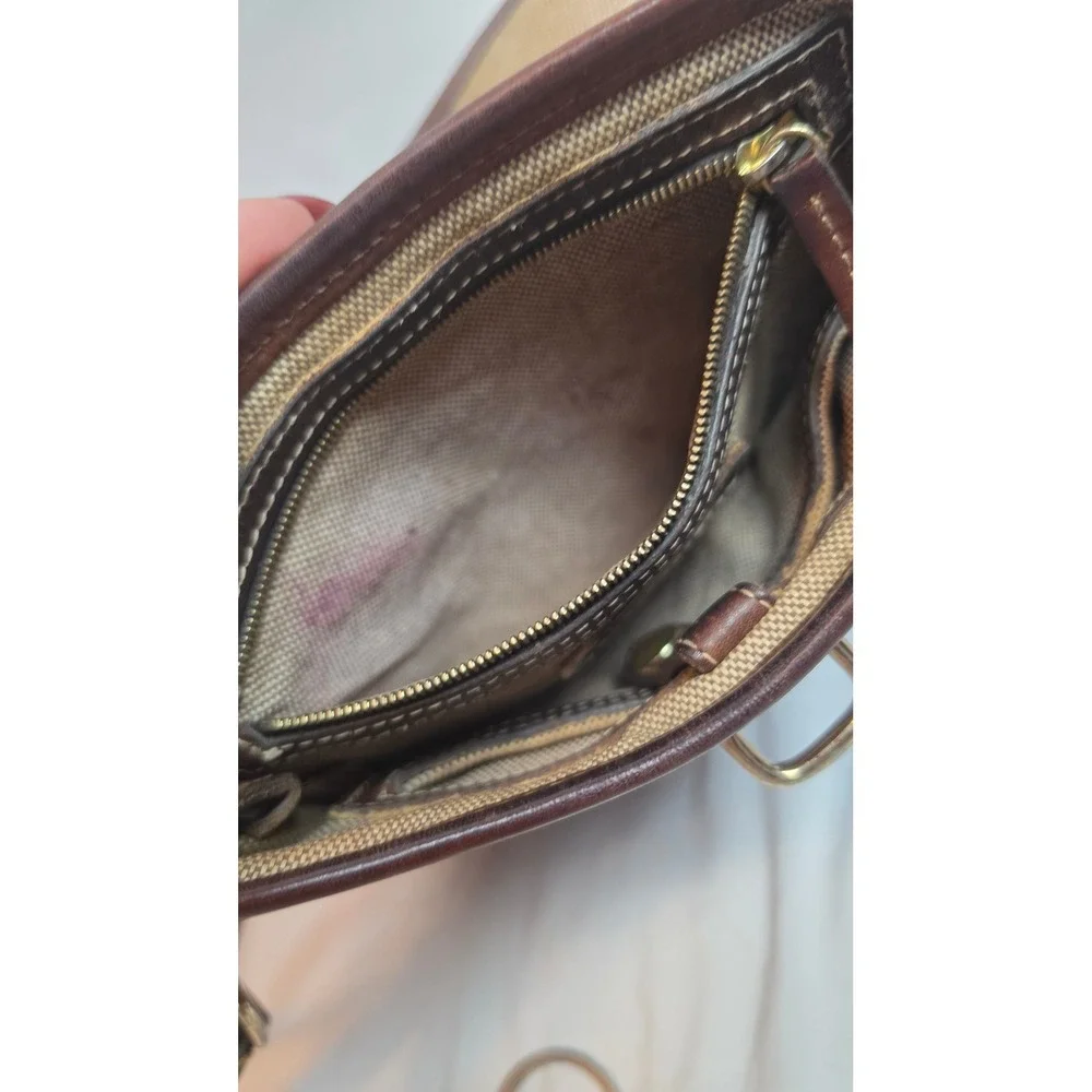 Dooney & Bourke Vintage Brown Leather Crossbody Bag Small Rustic Boho Purse